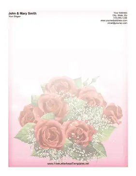Rose Bouquet Letterhead Letterhead Template