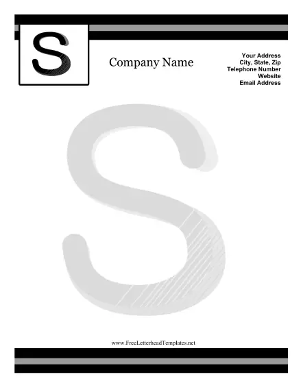 S Monogram Letterhead Letterhead Template