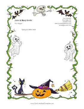 Scary Halloween Monsters Letterhead Template