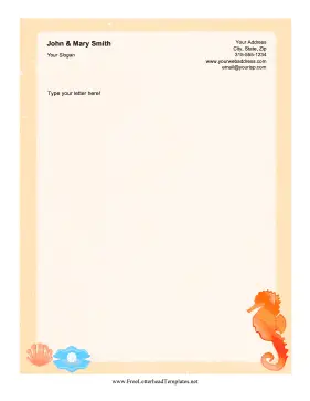 Seahorse Letterhead Letterhead Template