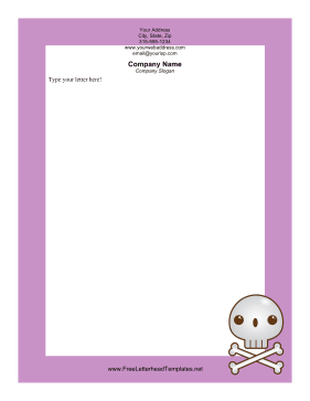 Skull and Bones Halloween Letterhead Letterhead Template