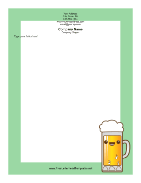 Smiling Beer Letterhead Letterhead Template