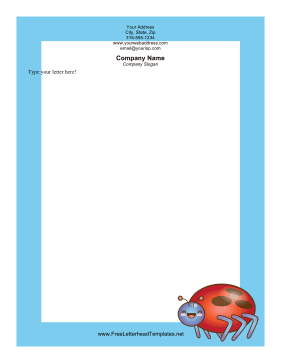 Smiling Ladybug Letterhead Letterhead Template