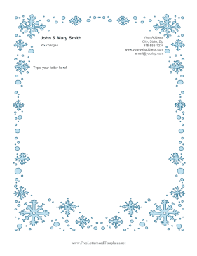 Snowflake Border Letterhead Template