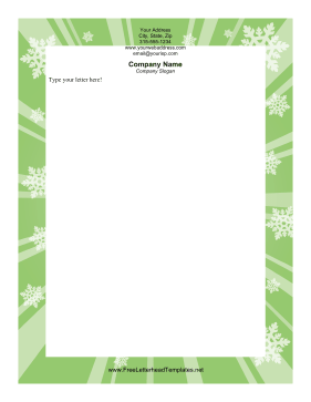 Snowflake Christmas Letterhead Template