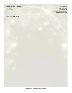 Sparkle Snowflakes Letterhead Letterhead Template