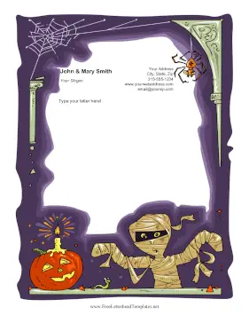 Spooky Mummy Crypt Letterhead Template