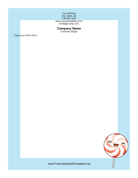 Striped Lollipop Letterhead Letterhead Template