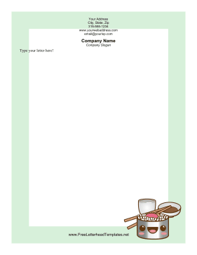 Sushi Letterhead Letterhead Template