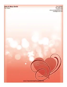 Swirled Hearts Letterhead Letterhead Template