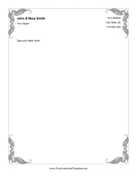 Swirly Corners Letterhead Letterhead Template