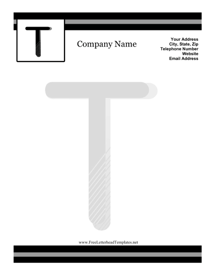 T Monogram Letterhead Letterhead Template