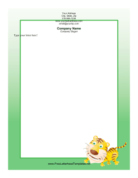 Tiger Green Letterhead Letterhead Template