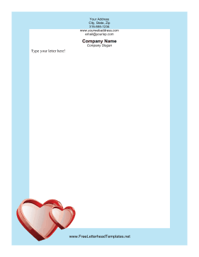 Transparent Hearts Valentines Letterhead Letterhead Template