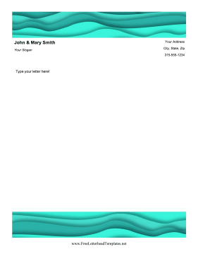 Turquoise Waves Letterhead Letterhead Template