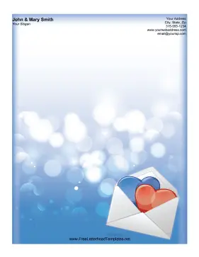 Two Hearts Envelope Letterhead Letterhead Template