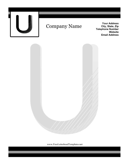 U Monogram Letterhead Letterhead Template