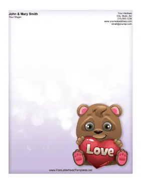 Valentine Bear Letterhead Letterhead Template