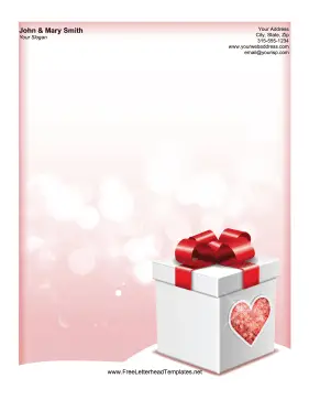 Valentine Box Heart Letterhead Letterhead Template