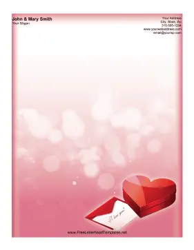 Valentine Card Letterhead Letterhead Template