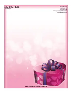 Valentine Gift Box Letterhead Letterhead Template