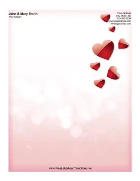 Valentine Hearts Letterhead Letterhead Template