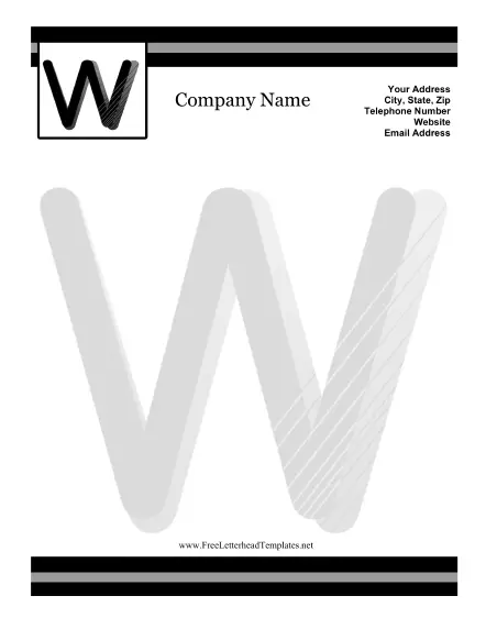 W Monogram Letterhead Letterhead Template