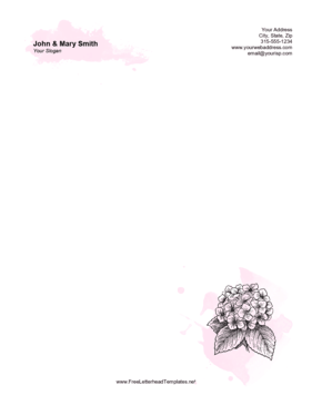 Watercolor Bouquet Letterhead Letterhead Template