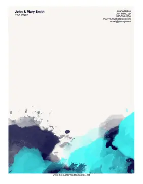 Watercolor Splashes Letterhead Letterhead Template