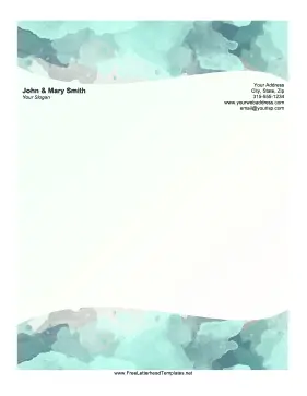 Watercolor Waves Letterhead Letterhead Template