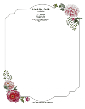 Wedding Blooms Letterhead Letterhead Template