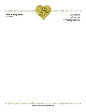 Wedding Confetti Heart Letterhead Letterhead Template