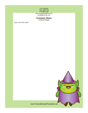 Witch Monster Halloween Letterhead Letterhead Template