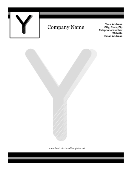 Y Monogram Letterhead Letterhead Template