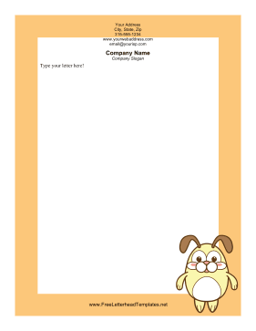 Yellow Bunny Easter Letterhead Letterhead Template