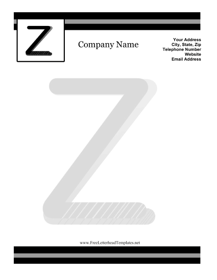 Z Monogram Letterhead Letterhead Template