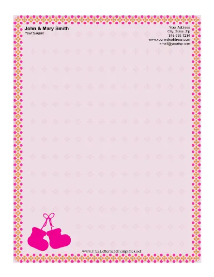 Baby Booties Letterhead Letterhead Template