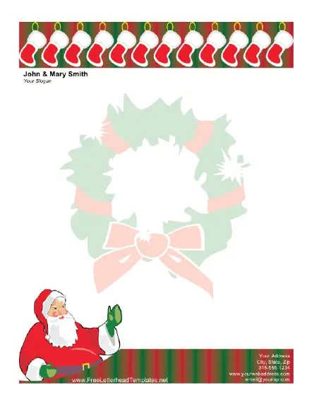 Santa Claus and Stockings Letterhead Letterhead Template