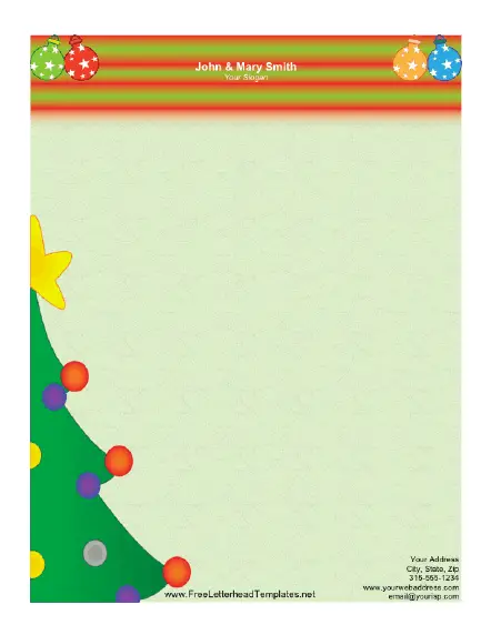 Christmas Tree Letterhead Letterhead Template