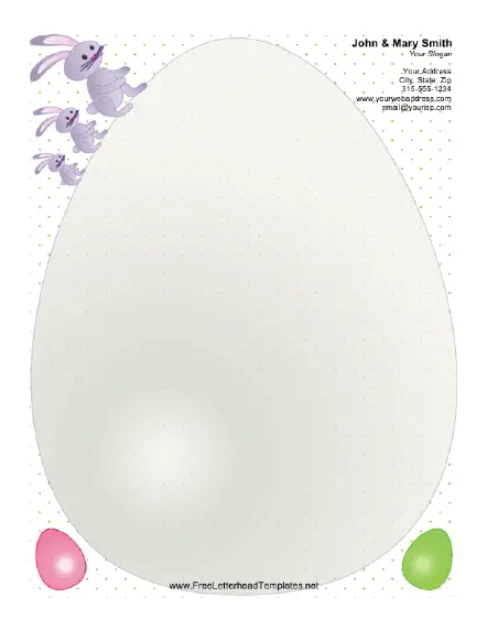 Easter Letterhead with Big Easter Egg Letterhead Template