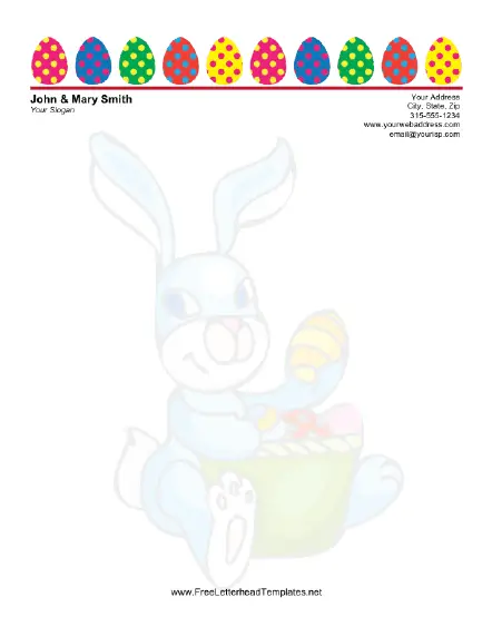 Easter Letterhead with Colorful Easter Eggs Letterhead Template