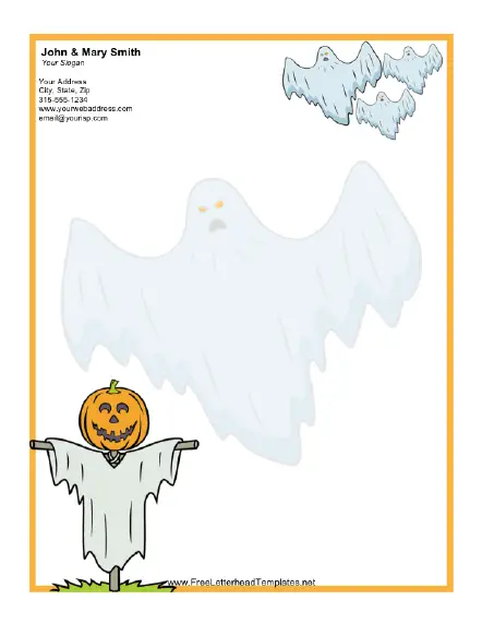 Halloween Ghost Letterhead Letterhead Template