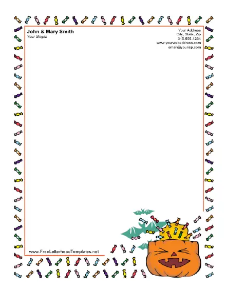 Halloween Jack-o-lantern Letterhead Letterhead Template