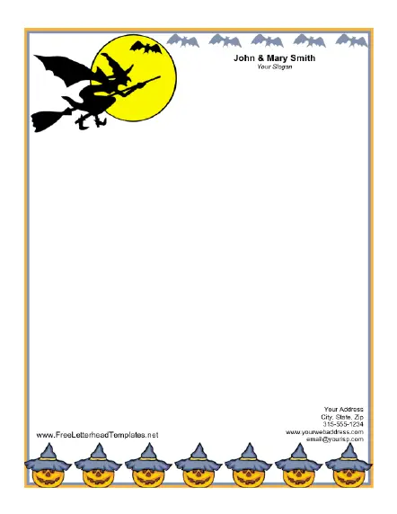 Halloween Witch Letterhead Letterhead Template