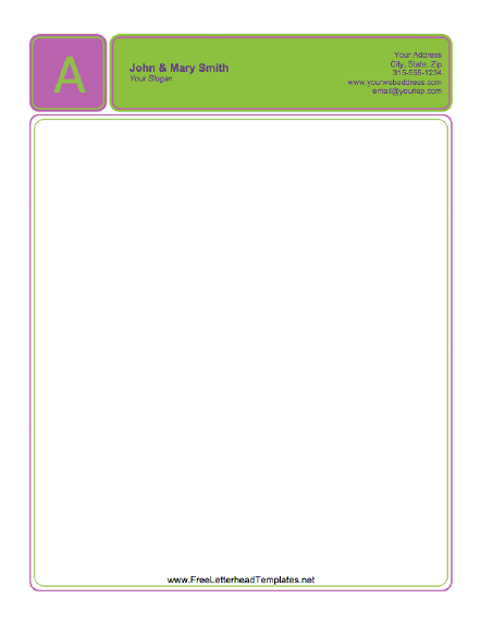 Monogrammed Letterhead - Boxes Letterhead Template