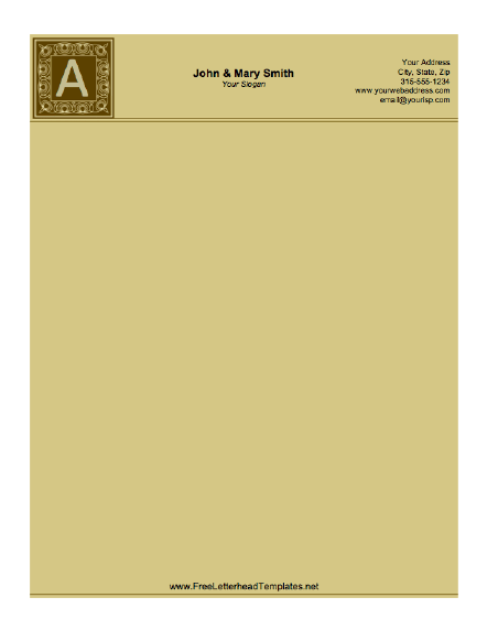 Monogrammed Letterhead - Brown Letterhead Template