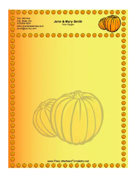 Pumpkin Letterhead Letterhead Template