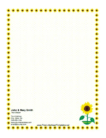 Sunflower Letterhead Letterhead Template