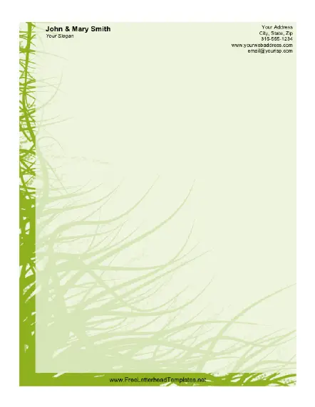 Grass Floral Letterhead Letterhead Template