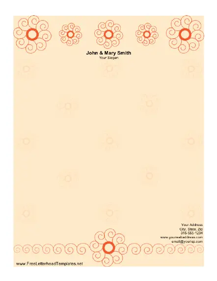 Stylized Floral Letterhead Letterhead Template